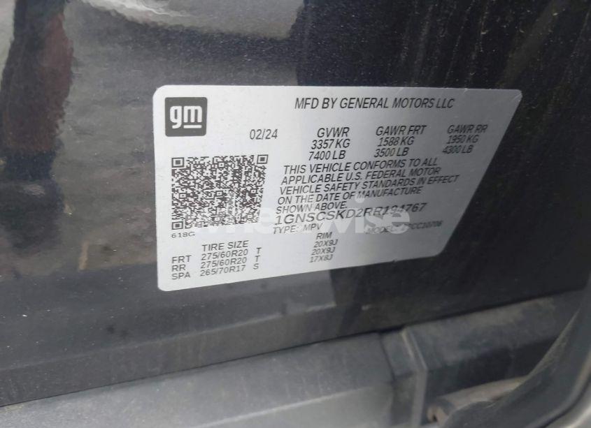 Photo 9 of 2024 Chevrolet Tahoe 2WD PREMIER (VIN 1GNSCSKD2RR194767)