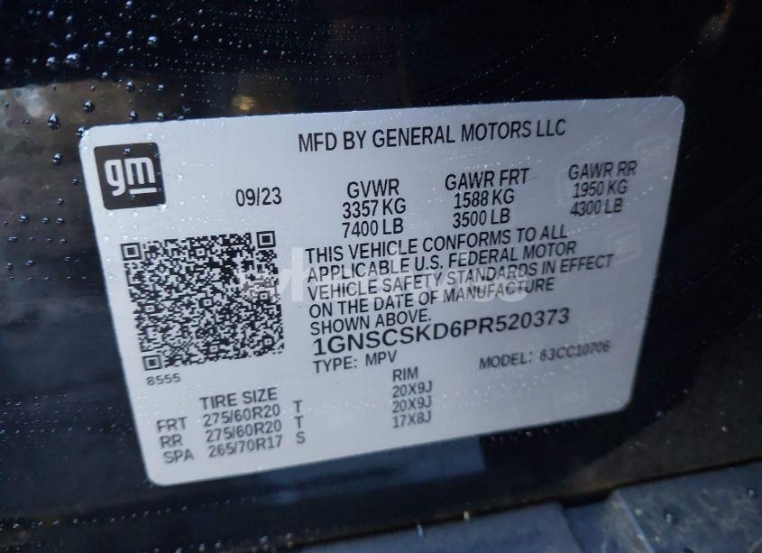 Photo 9 of 2023 Chevrolet Tahoe 2WD PREMIER (VIN 1GNSCSKD6PR520373)