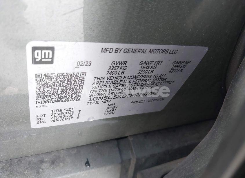 Photo 9 of 2023 Chevrolet Tahoe 2WD PREMIER (VIN 1GNSCSKD7PR297082)