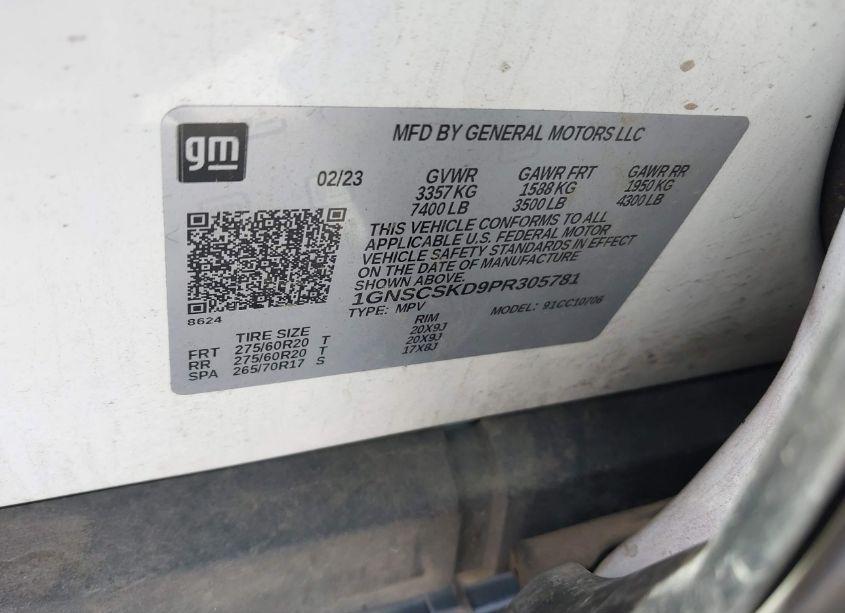 Photo 9 of 2023 Chevrolet Tahoe 2WD PREMIER (VIN 1GNSCSKD9PR305781)