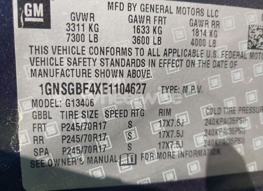 Photo 9 of 2014 Chevrolet Express 1500 LS (VIN 1GNSGBF4XE1104627)