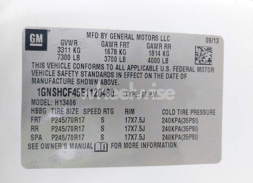 Photo 9 of 2014 Chevrolet Express 1500 LT (VIN 1GNSHCF45E1120480)