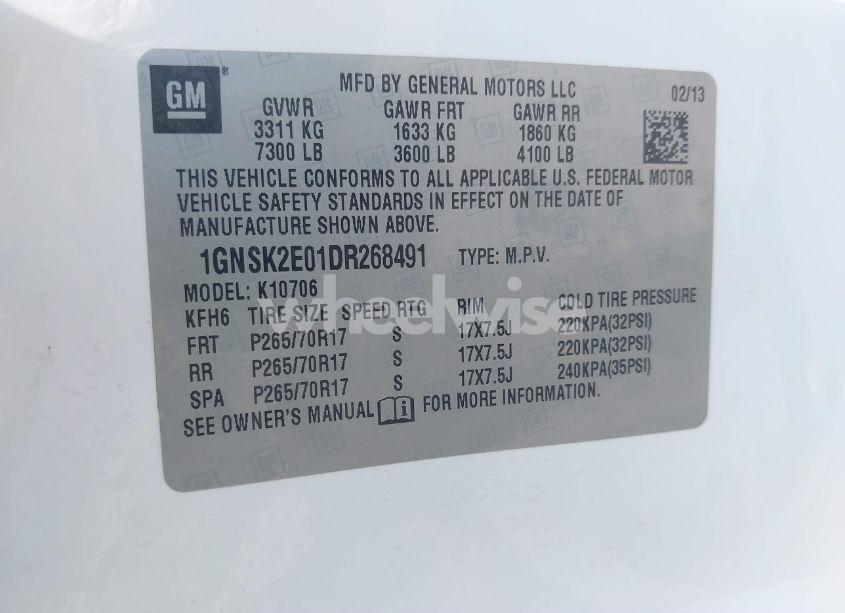 Photo 9 of 2013 Chevrolet Tahoe COMMERCIAL FLEET (VIN 1GNSK2E01DR268491)