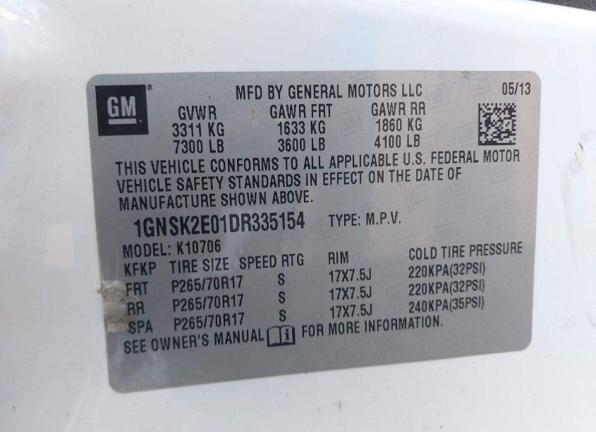 Photo 9 of 2013 Chevrolet Tahoe COMMERCIAL FLEET (VIN 1GNSK2E01DR335154)