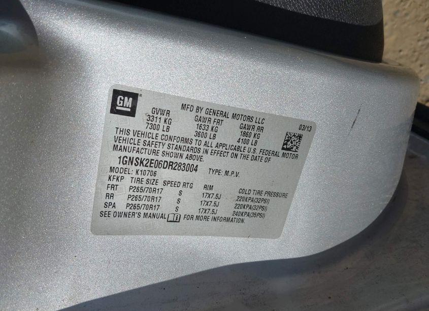 Photo 8 of 2013 Chevrolet Tahoe COMMERCIAL FLEET (VIN 1GNSK2E06DR283004)