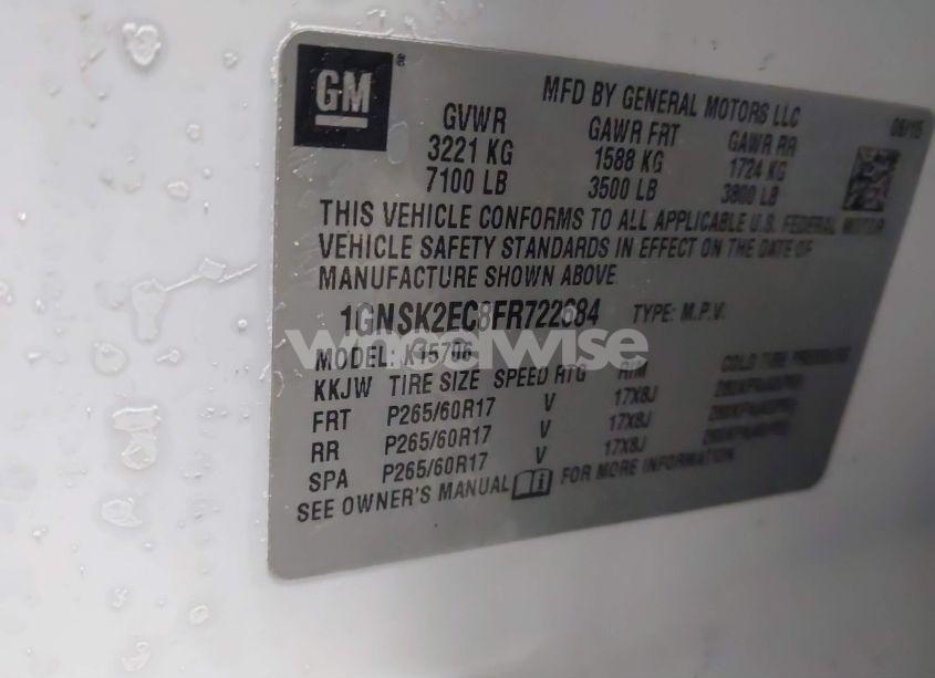 Photo 9 of 2015 Chevrolet Tahoe COMMERCIAL FLEET (VIN 1GNSK2EC8FR722684)