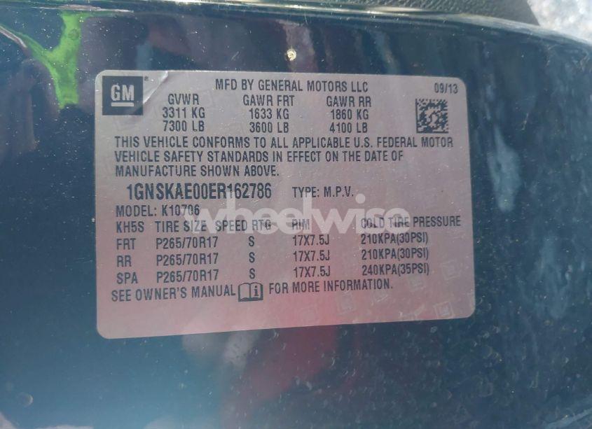 Photo 9 of 2014 Chevrolet Tahoe LS (VIN 1GNSKAE00ER162786)