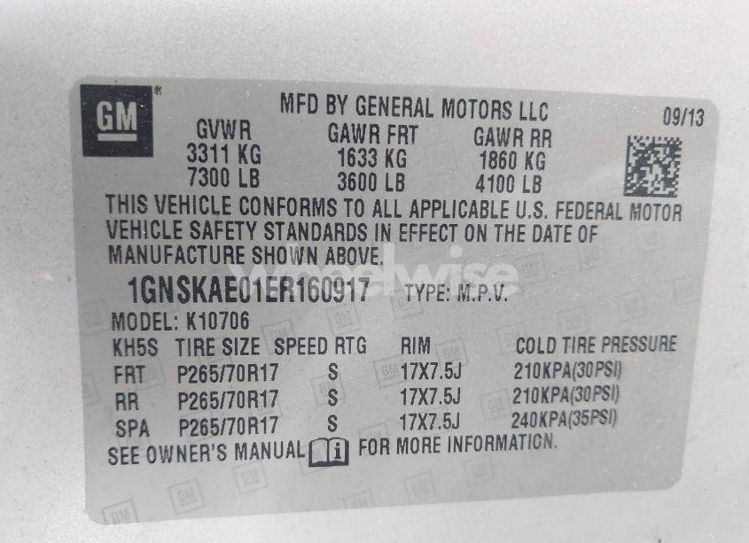 Photo 9 of 2014 Chevrolet Tahoe LS (VIN 1GNSKAE01ER160917)