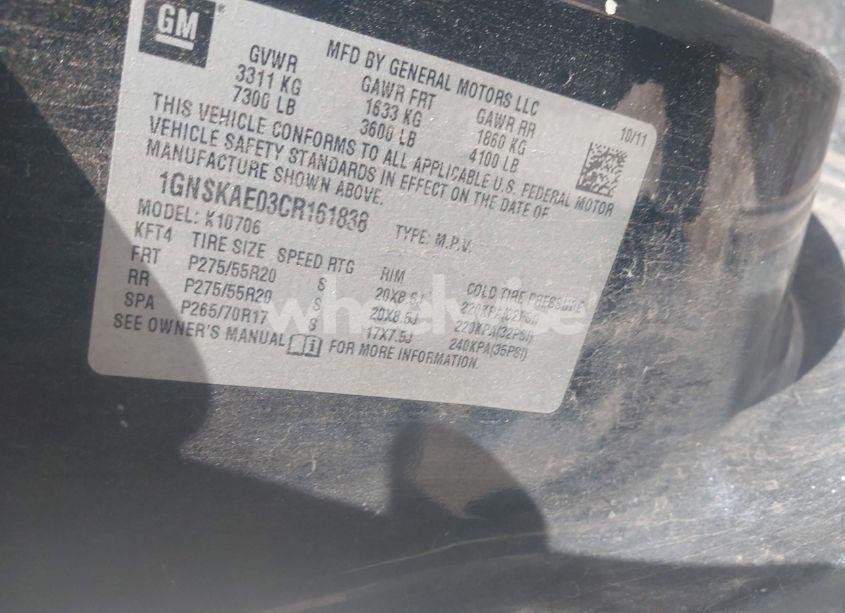 Photo 9 of 2012 Chevrolet Tahoe LS (VIN 1GNSKAE03CR161838)