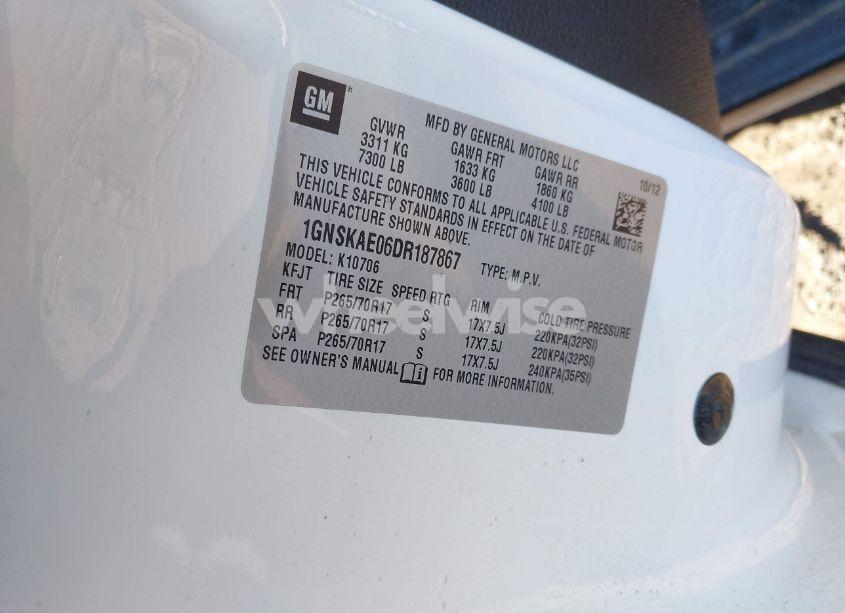 Photo 9 of 2013 Chevrolet Tahoe LS (VIN 1GNSKAE06DR187867)