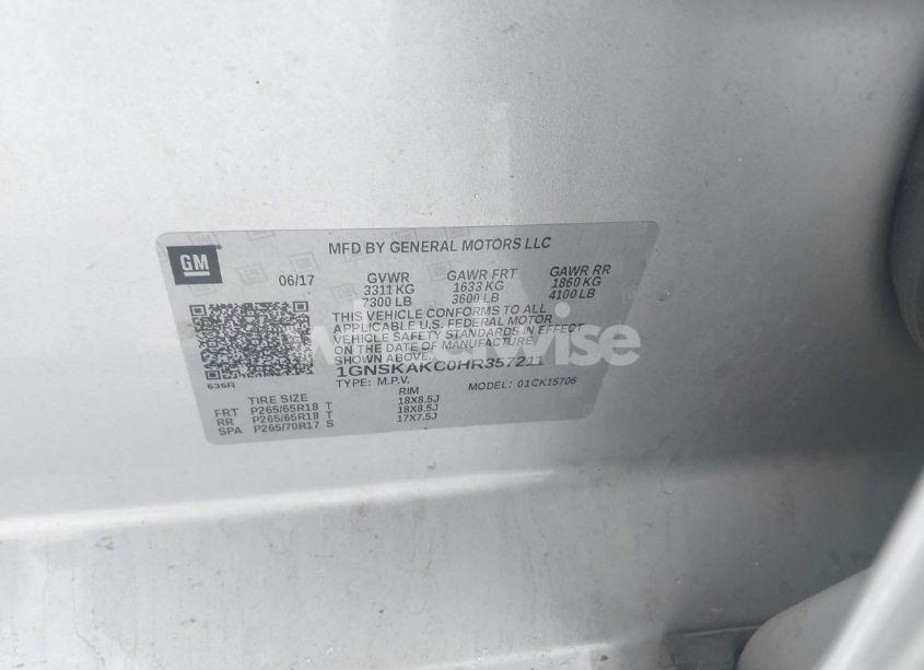 Photo 9 of 2017 Chevrolet Tahoe LS (VIN 1GNSKAKC0HR357211)