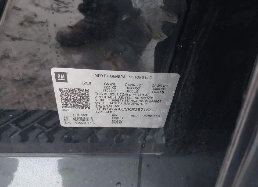 Photo 9 of 2019 Chevrolet Tahoe LS (VIN 1GNSKAKC3KR257157)