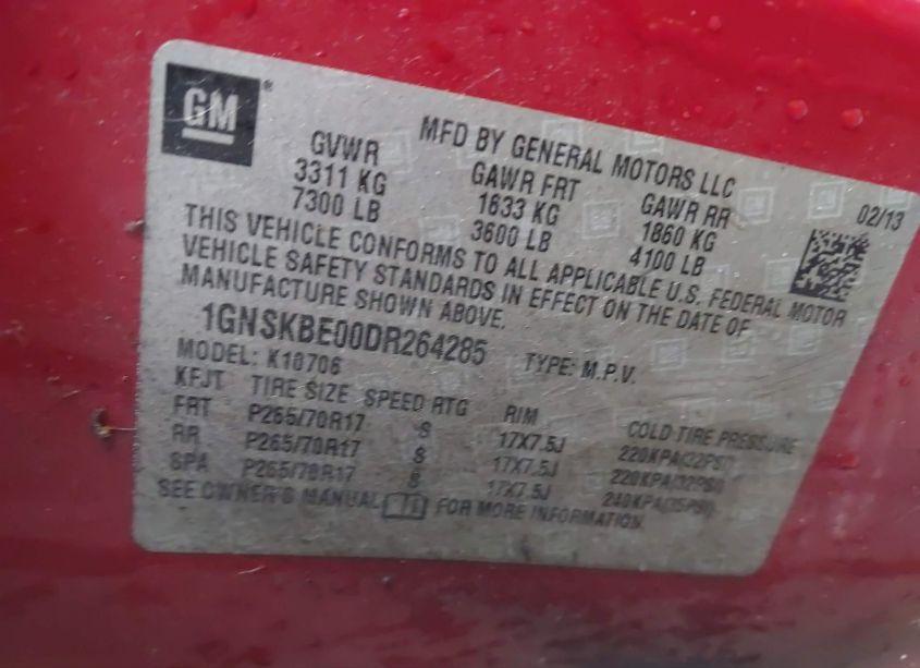 Photo 9 of 2013 Chevrolet Tahoe LT (VIN 1GNSKBE00DR264285)