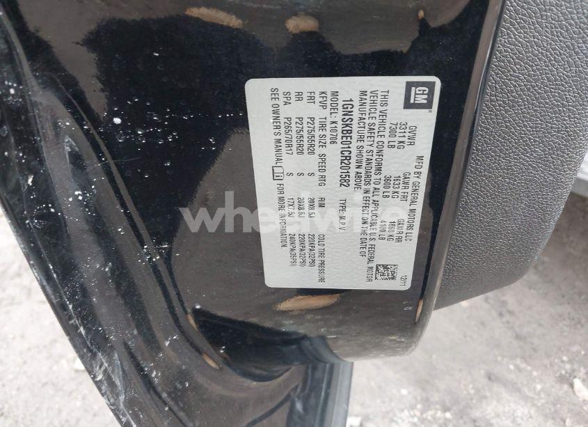 Photo 9 of 2012 Chevrolet Tahoe LT (VIN 1GNSKBE01CR201582)