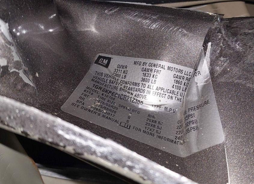 Photo 9 of 2012 Chevrolet Tahoe LT (VIN 1GNSKBE01CR212355)