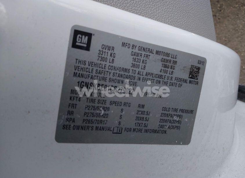 Photo 9 of 2012 Chevrolet Tahoe LT (VIN 1GNSKBE01CR279022)