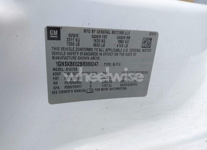 Photo 9 of 2011 Chevrolet Tahoe LT (VIN 1GNSKBE02BR388247)