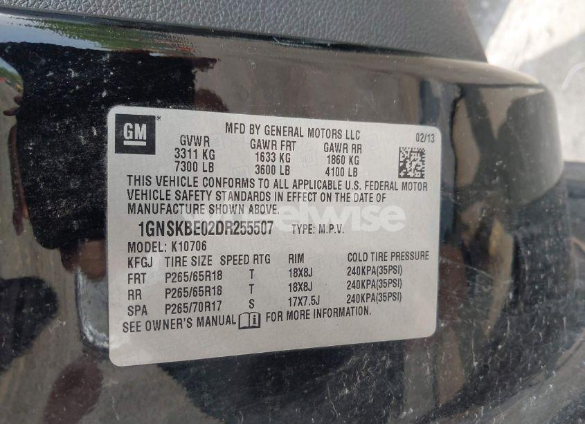 Photo 9 of 2013 Chevrolet Tahoe LT (VIN 1GNSKBE02DR255507)