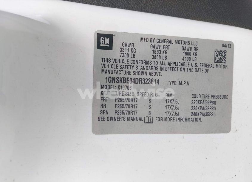 Photo 9 of 2013 Chevrolet Tahoe LT (VIN 1GNSKBE04DR323614)