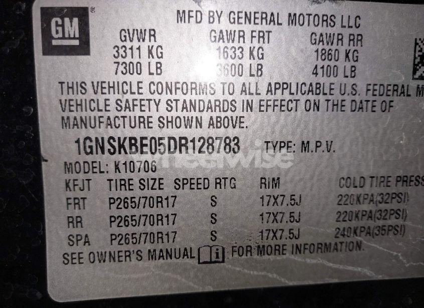 Photo 9 of 2013 Chevrolet Tahoe LT (VIN 1GNSKBE05DR128783)