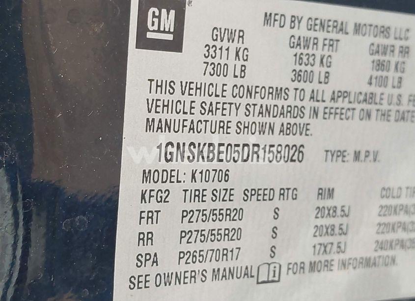 Photo 9 of 2013 Chevrolet Tahoe LT (VIN 1GNSKBE05DR158026)