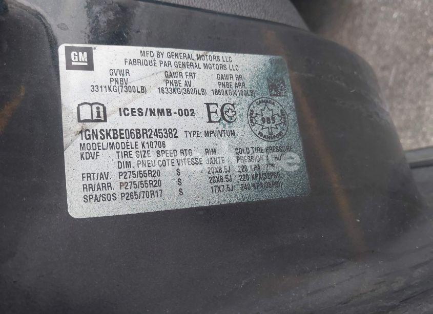 Photo 9 of 2011 Chevrolet Tahoe LT (VIN 1GNSKBE06BR245382)