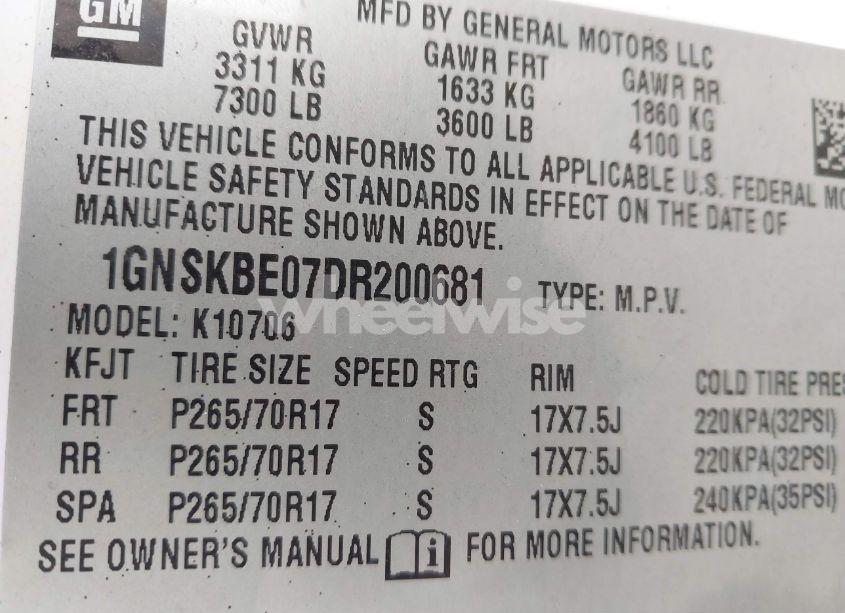 Photo 9 of 2013 Chevrolet Tahoe LT (VIN 1GNSKBE07DR200681)