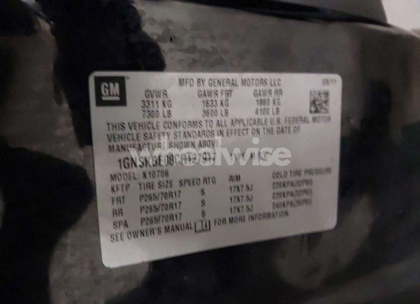 Photo 9 of 2012 Chevrolet Tahoe LT (VIN 1GNSKBE08CR127917)