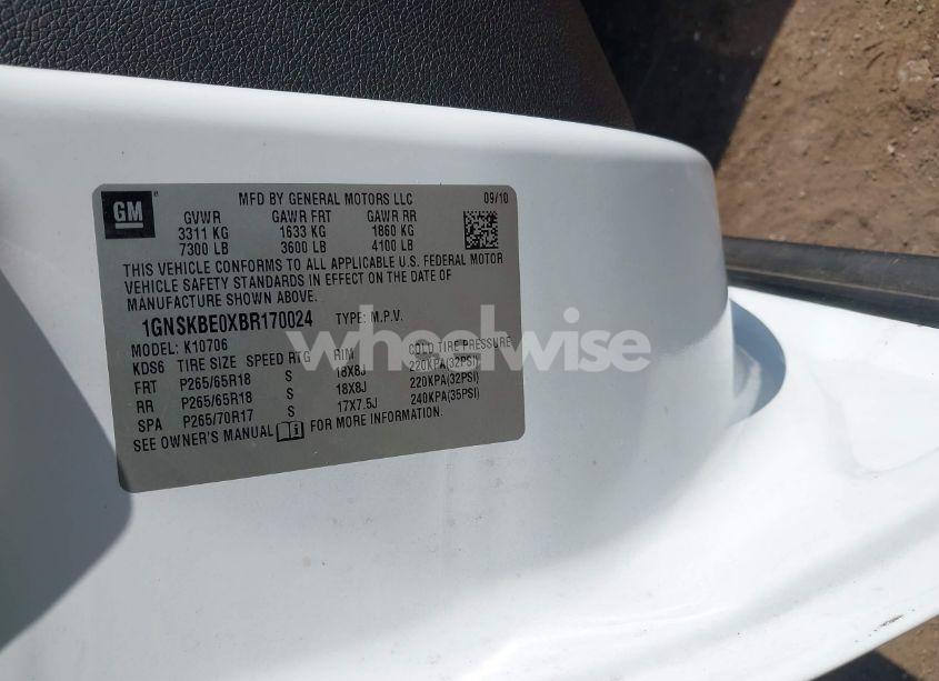 Photo 9 of 2011 Chevrolet Tahoe LT (VIN 1GNSKBE0XBR170024)