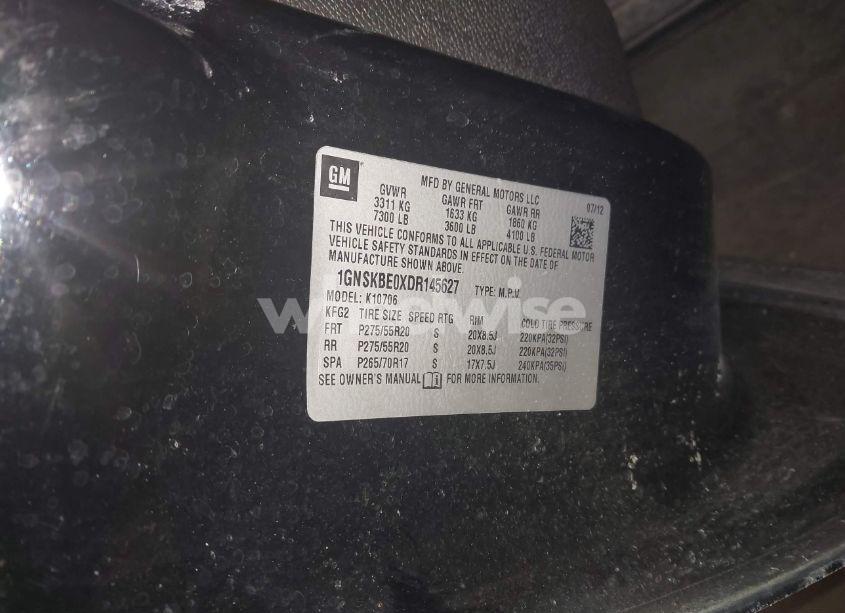 Photo 9 of 2013 Chevrolet Tahoe LT (VIN 1GNSKBE0XDR145627)