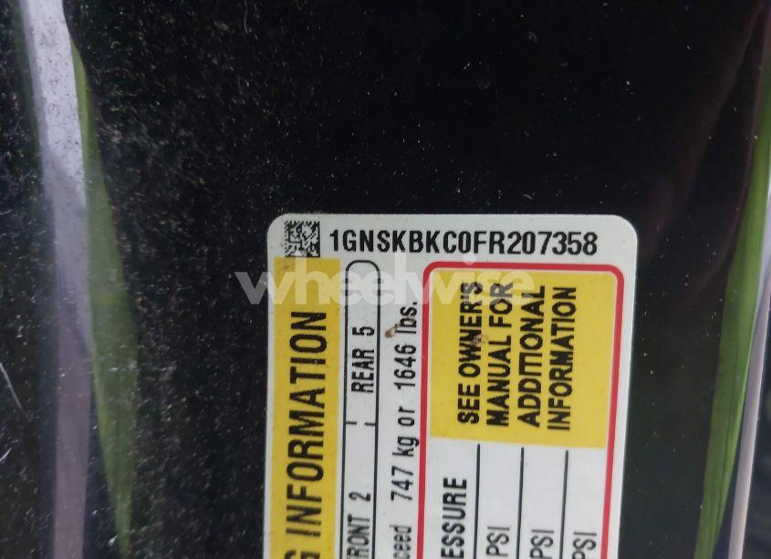 Photo 9 of 2015 Chevrolet Tahoe LT (VIN 1GNSKBKC0FR207358)
