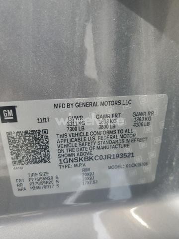 Photo 5 of 2018 CHEVROLET TAHOE K1500 LT (VIN 1GNSKBKC0JR193521)