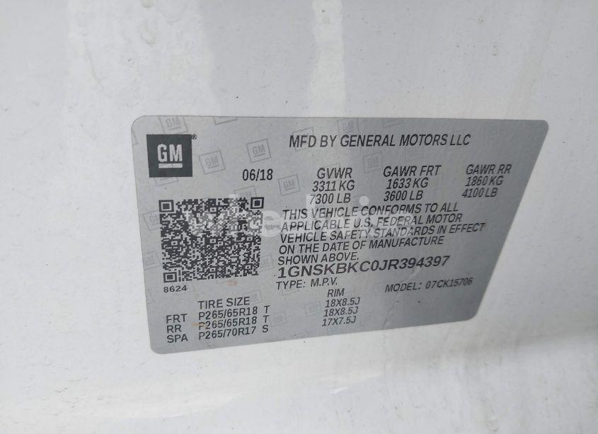 Photo 9 of 2018 Chevrolet Tahoe LT (VIN 1GNSKBKC0JR394397)