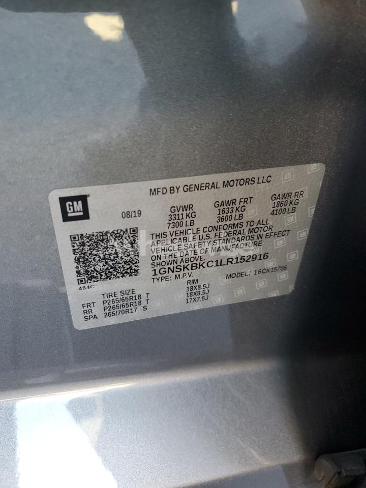 Photo 12 of 2020 CHEVROLET TAHOE K1500 LT (VIN 1GNSKBKC1LR152916)