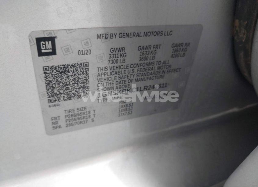 Photo 9 of 2020 Chevrolet Tahoe 4WD LT (VIN 1GNSKBKC1LR244611)