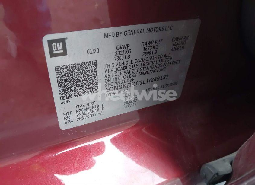 Photo 9 of 2020 Chevrolet Tahoe 4WD LT (VIN 1GNSKBKC1LR249131)