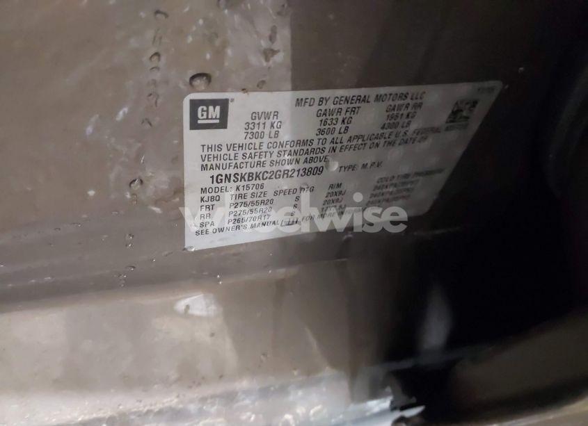 Photo 9 of 2016 Chevrolet Tahoe LT (VIN 1GNSKBKC2GR213809)