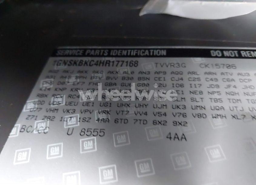 Photo 9 of 2017 Chevrolet Tahoe LT (VIN 1GNSKBKC4HR177168)