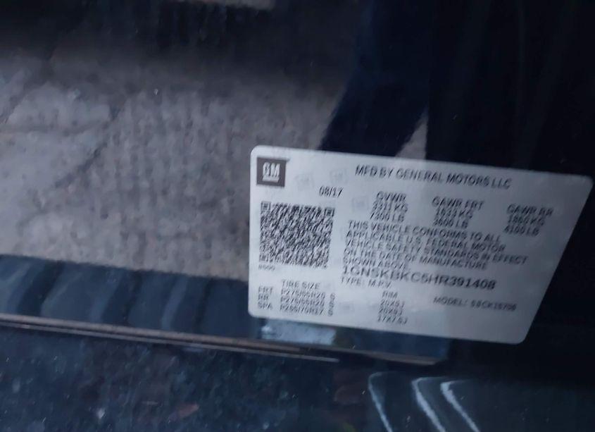 Photo 9 of 2017 Chevrolet Tahoe LT (VIN 1GNSKBKC5HR391408)