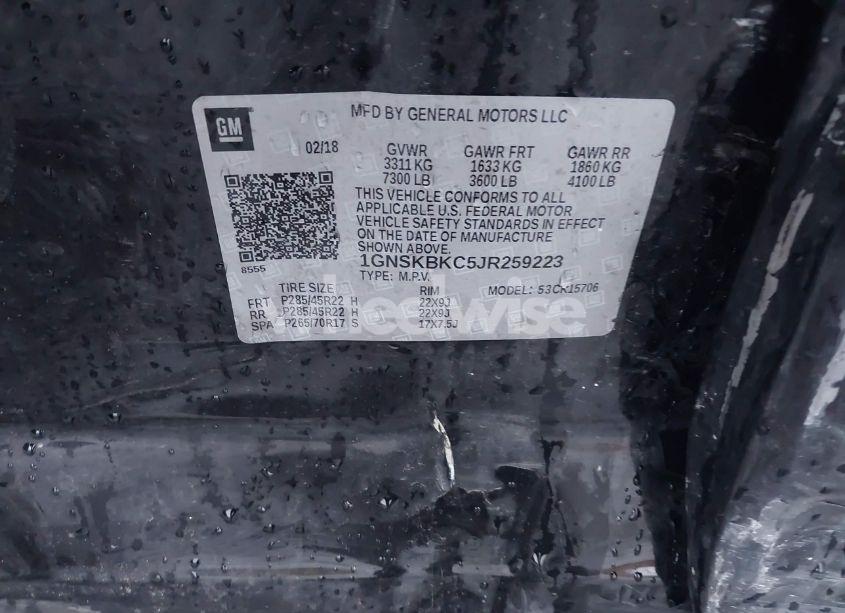 Photo 9 of 2018 Chevrolet Tahoe LT (VIN 1GNSKBKC5JR259223)