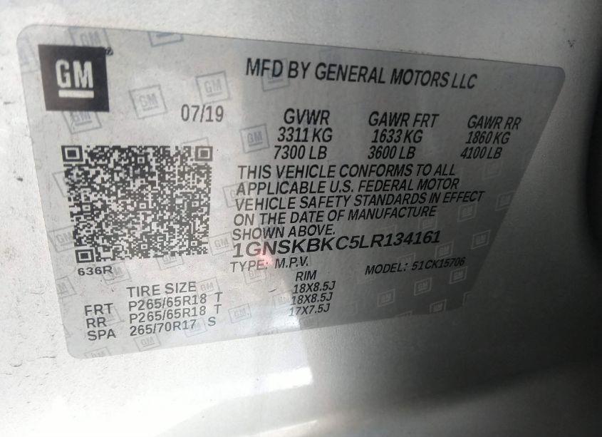 Photo 9 of 2020 Chevrolet Tahoe 4WD LT (VIN 1GNSKBKC5LR134161)