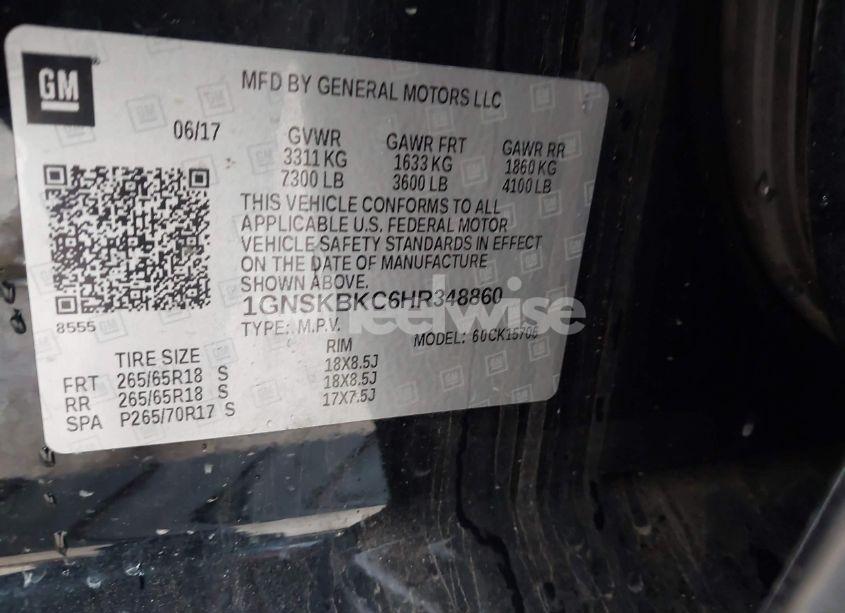 Photo 9 of 2017 Chevrolet Tahoe LT (VIN 1GNSKBKC6HR348860)