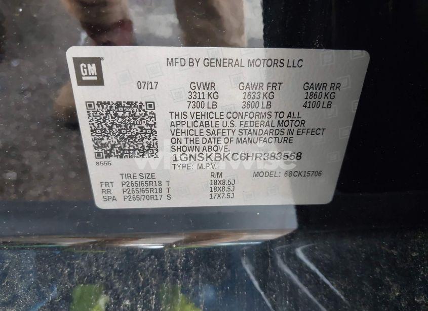 Photo 9 of 2017 Chevrolet Tahoe LT (VIN 1GNSKBKC6HR383558)