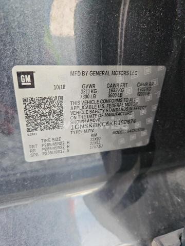 Photo 9 of 2019 CHEVROLET TAHOE K1500 LT (VIN 1GNSKBKC6KR199874)