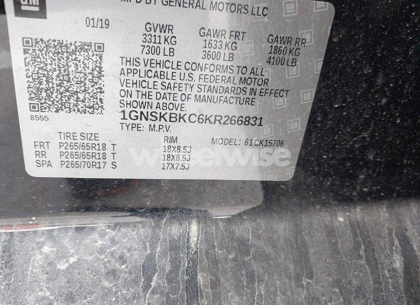 Photo 9 of 2019 Chevrolet Tahoe LT (VIN 1GNSKBKC6KR266831)