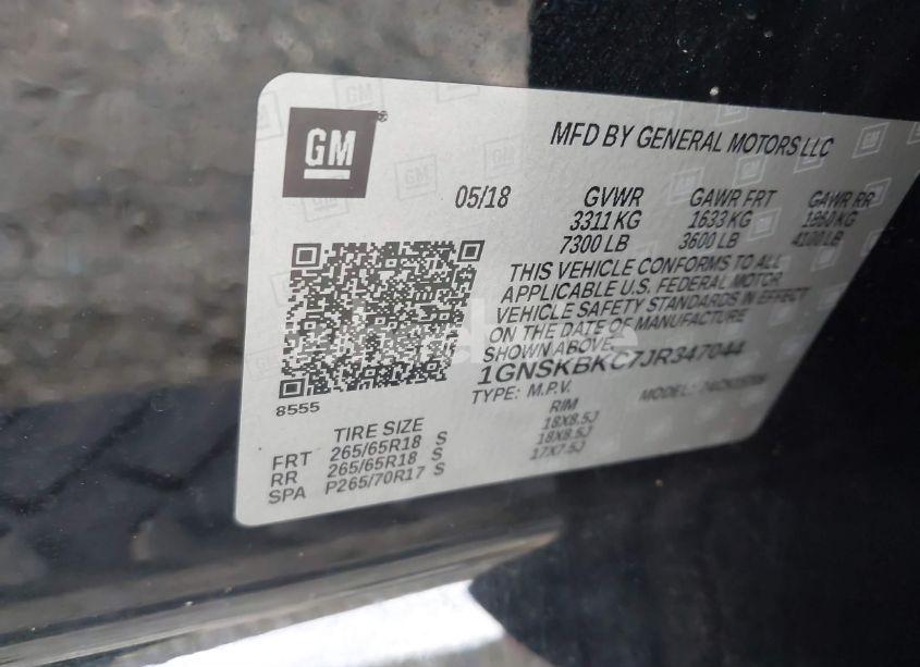 Photo 9 of 2018 Chevrolet Tahoe LT (VIN 1GNSKBKC7JR347044)