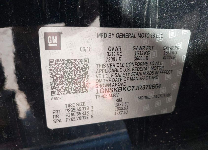 Photo 9 of 2018 Chevrolet Tahoe LT (VIN 1GNSKBKC7JR379654)