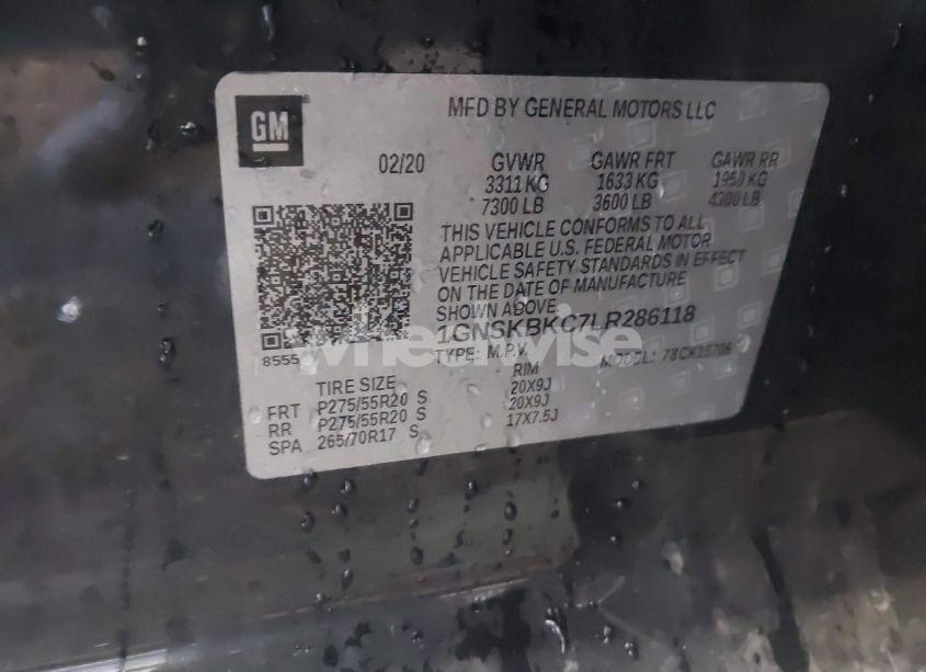 Photo 9 of 2020 Chevrolet Tahoe 4WD LT (VIN 1GNSKBKC7LR286118)