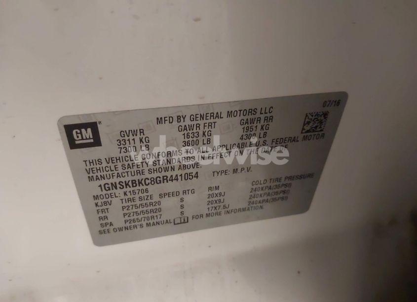 Photo 9 of 2016 Chevrolet Tahoe LT (VIN 1GNSKBKC8GR441054)