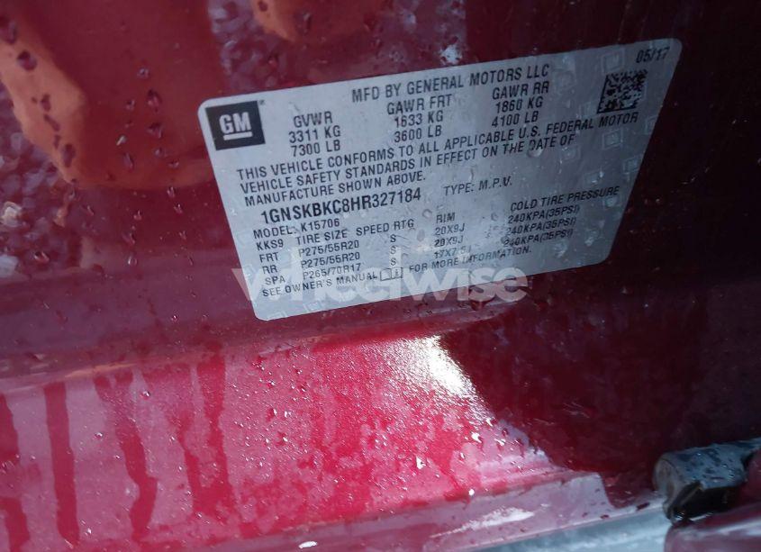 Photo 9 of 2017 Chevrolet Tahoe LT (VIN 1GNSKBKC8HR327184)